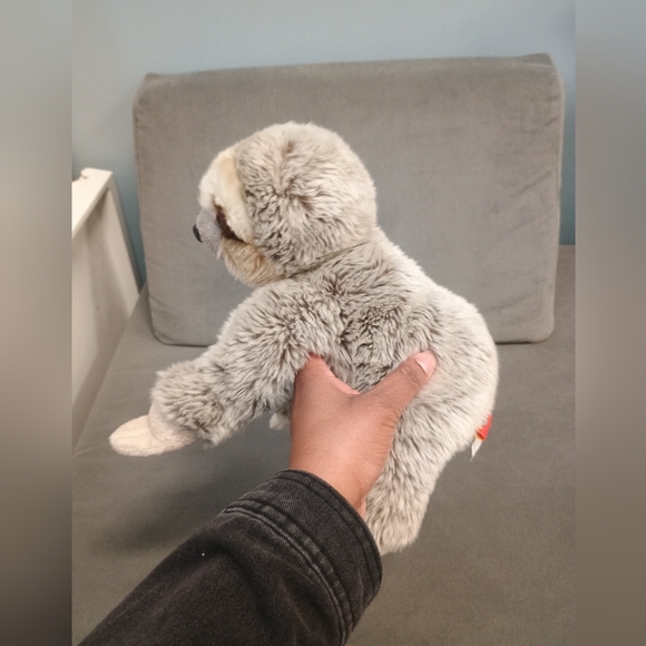 Adventure Planet Sitting Adorable Gray Sloth Bean Bag Soft Plush Toy 12in - Picture 5 of 13